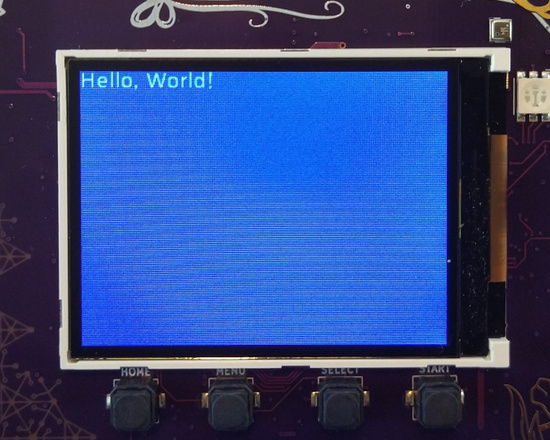 (The text “Hello, World!” on a blue background.)